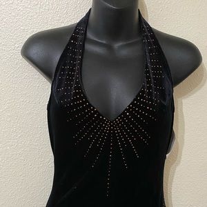 Super cute hi- low halter black dress